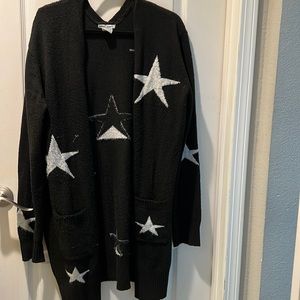 Cardigan sweater with stars!